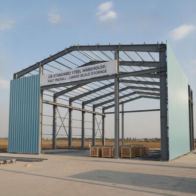 GB Standardowa konstrukcja stalowa magazyn oferujący szybką instalację H Sekcja stalowa ramy odpowiednie do potrzeb dużych magazynowania